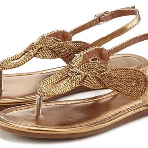 LASCANA Braided Tanals, Bronze, Women’s Sz 7